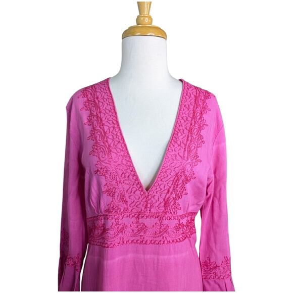 Vanesska Calypso Christiane Celle Mini Dress Womens Small Pink Y2K Babydoll Coqu - Picture 3 of 12